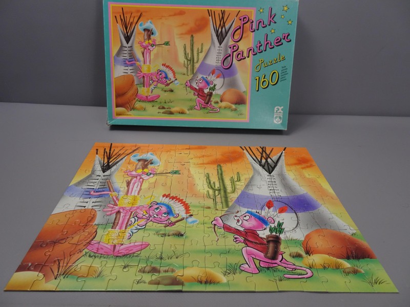 Vintage complete puzzel "Pink Panther en indianen" 1986