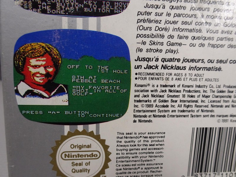 NES Jack Nicklaus golf spel (compleet)