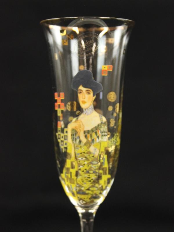 Goebel, 3 Champagneglazen met afbeeldingen van Gustav Klimt