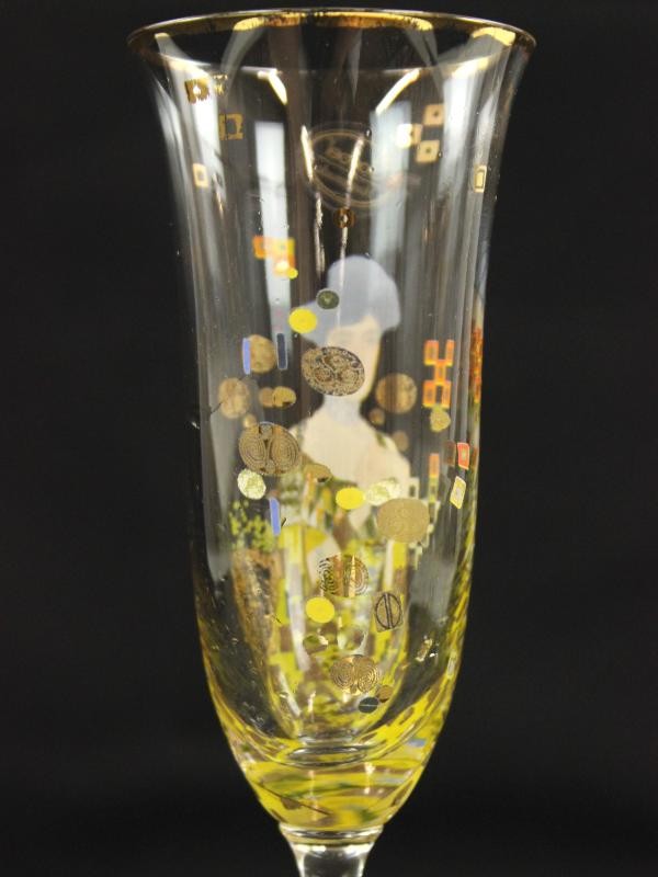 Goebel, 3 Champagneglazen met afbeeldingen van Gustav Klimt