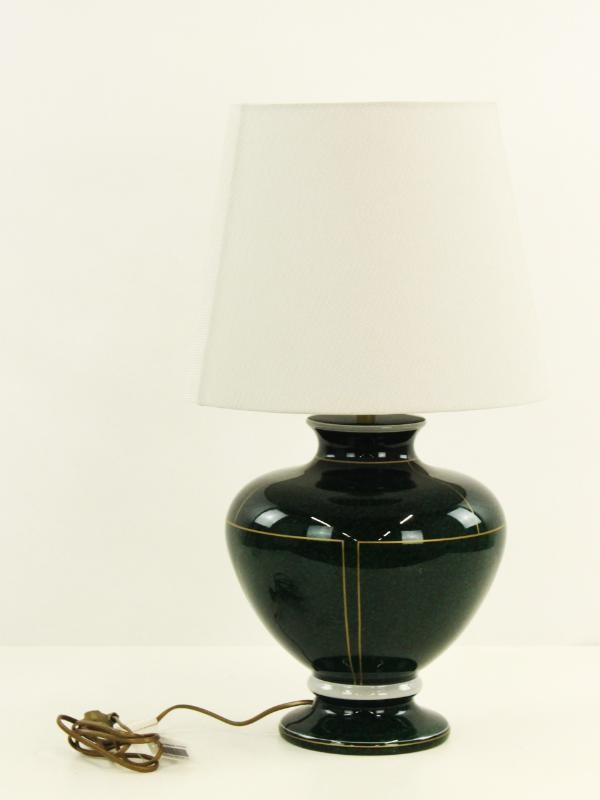 Drimmer Groene Glazuren Lamp met Verguld Motief