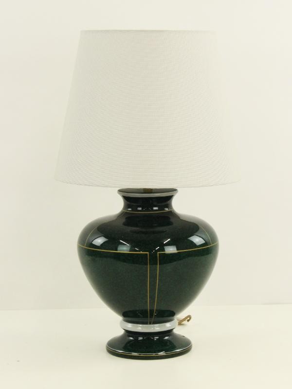 Drimmer Groene Glazuren Lamp met Verguld Motief