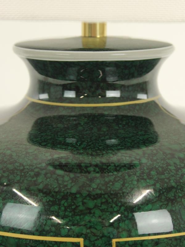 Drimmer Groene Glazuren Lamp met Verguld Motief