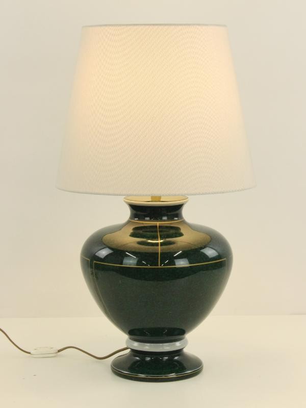 Drimmer Groene Glazuren Lamp met Verguld Motief