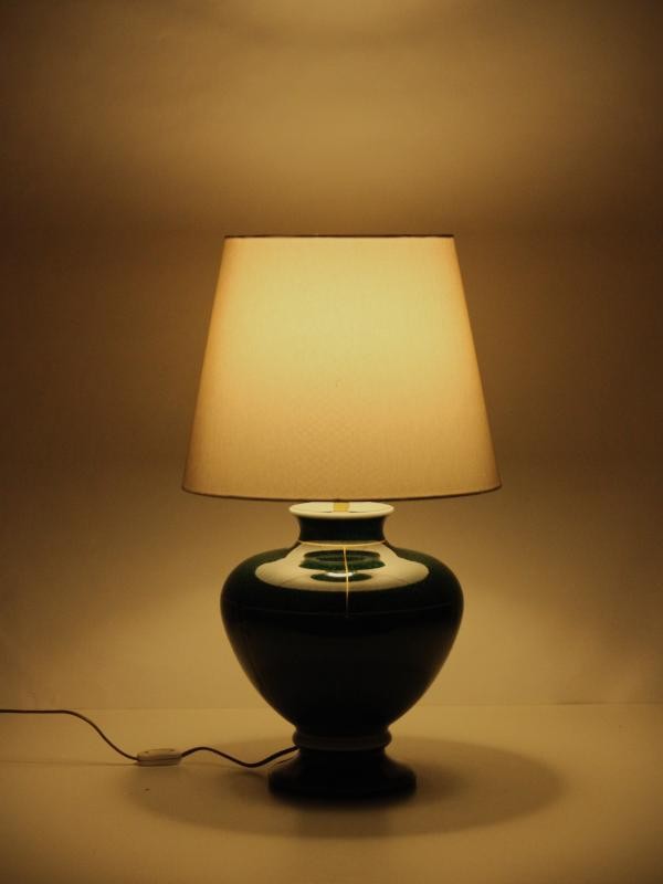 Drimmer Groene Glazuren Lamp met Verguld Motief