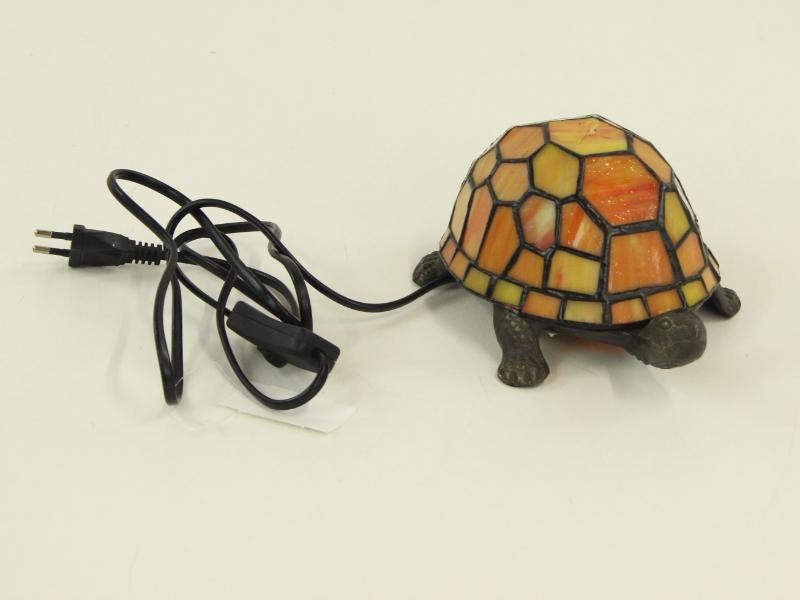 Schildpad lampje in bruin glas - Tiffany-stijl lamp