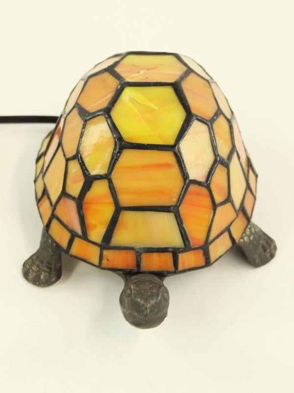 Schildpad lampje in bruin glas - Tiffany-stijl lamp