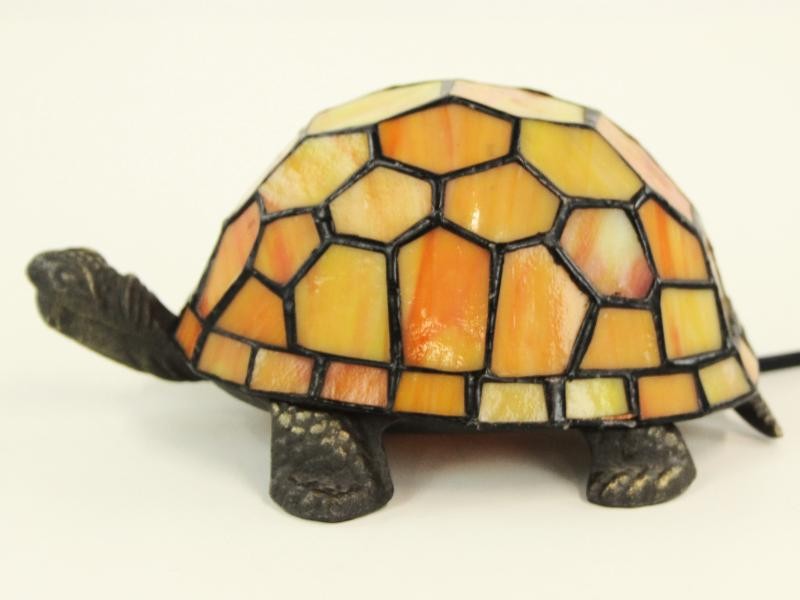 Schildpad lampje in bruin glas - Tiffany-stijl lamp