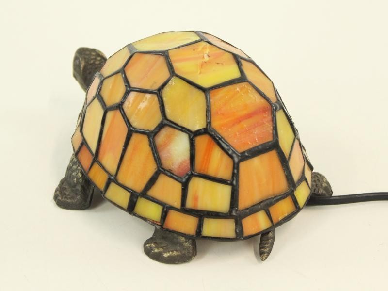 Schildpad lampje in bruin glas - Tiffany-stijl lamp