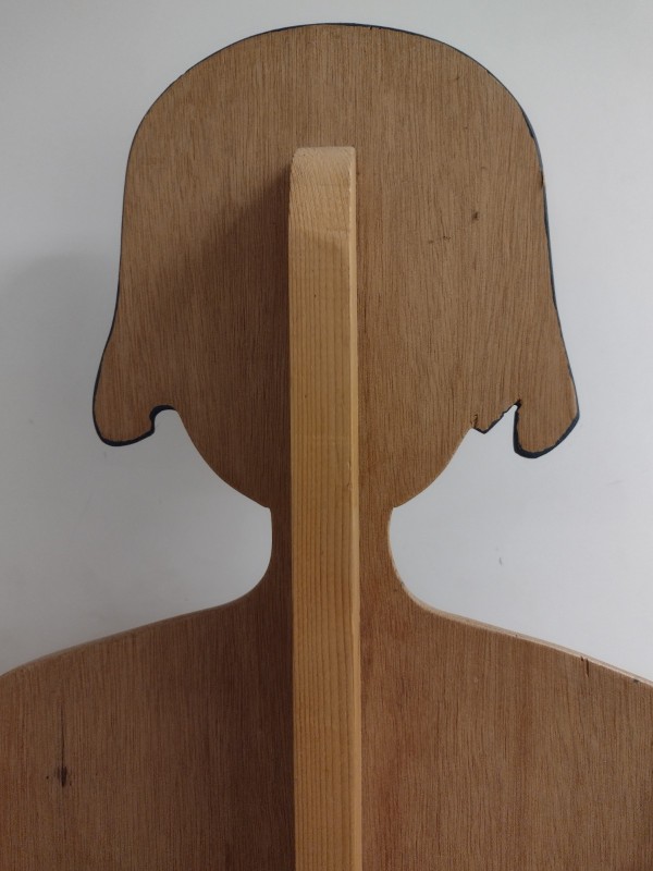 Vintage houten 2D platte vrouwelijke mannequin