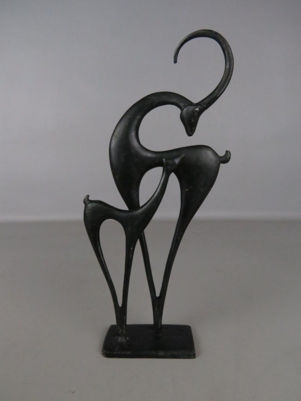 Art-Deco zwart gelakt bronzen beeldje