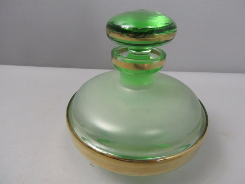 3 delig groen glazen parfum fles houders