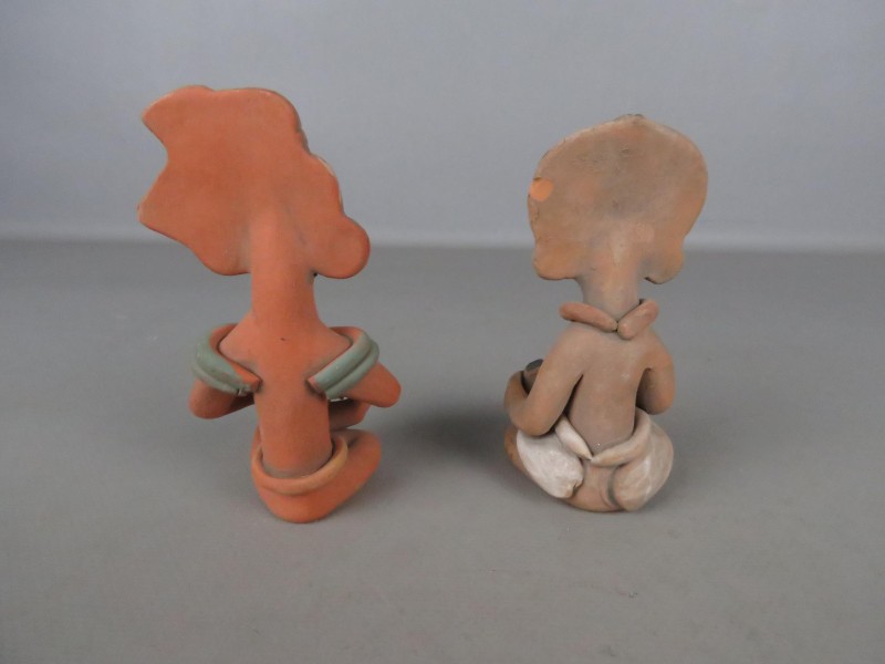 2 vintage terracotta Azteken beeldjes