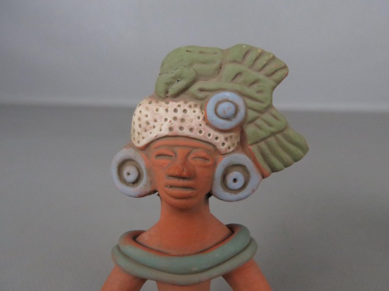 2 vintage terracotta Azteken beeldjes