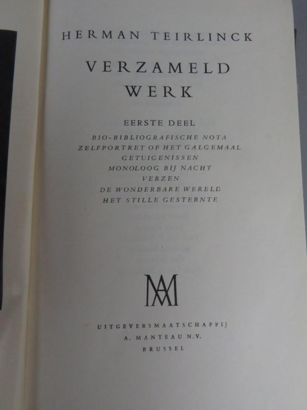 Vintage hardcover boeken "Herman Teirlinck verzamelenwerken"