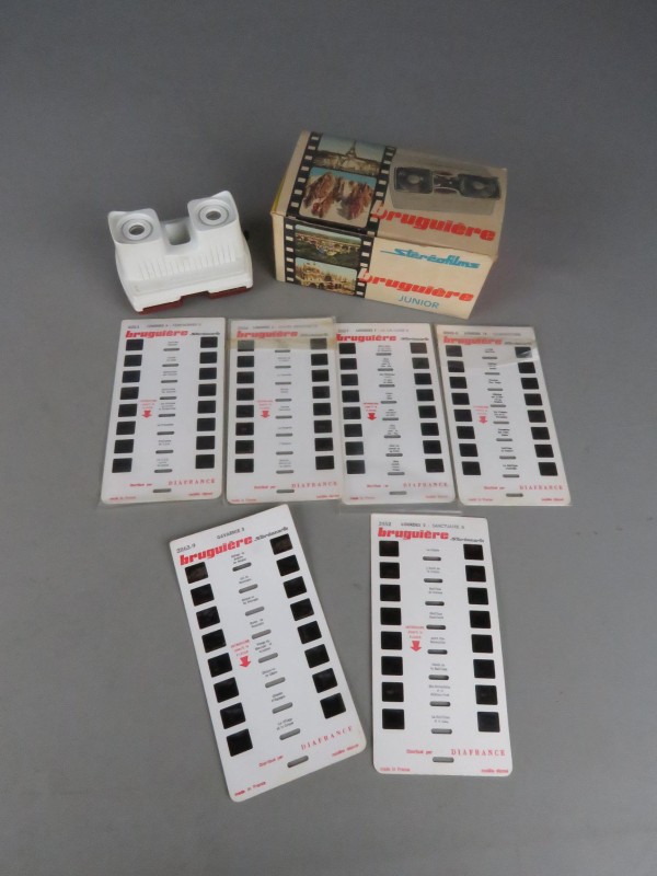 Vintage Viewmaster + 6 kaarten - Stéréofilms Bruguiére Junior.