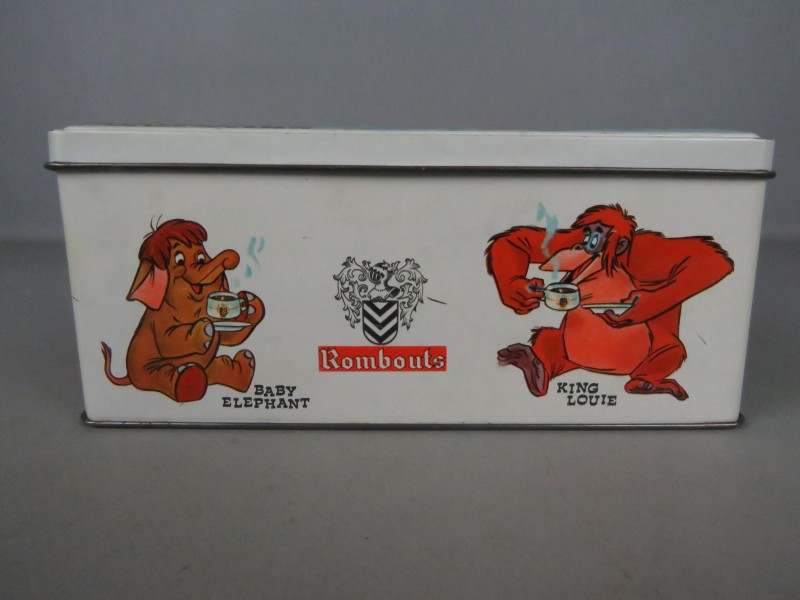 Vintage metalen "Jungle Book" koffie doos