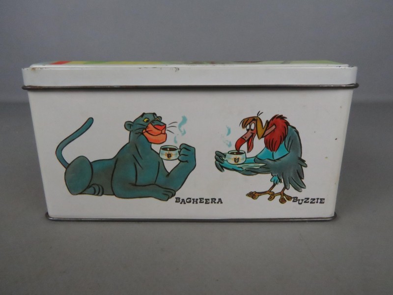 Vintage metalen "Jungle Book" koffie doos