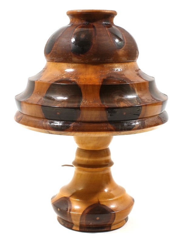 Antieke houten sfeerlamp ontworpen door Carlos Zipperer (B)