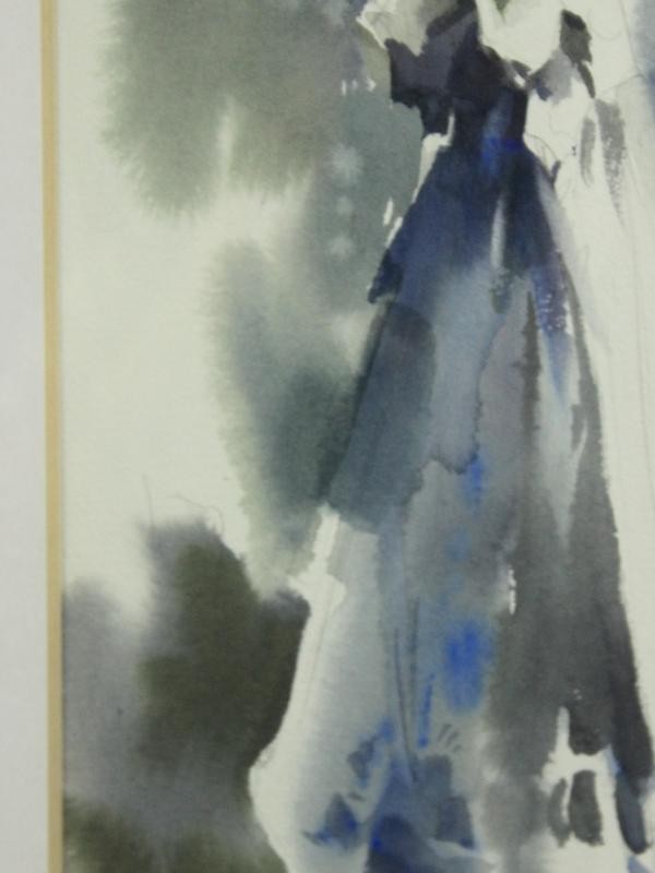 Aquarel met elegante dame - Slawa Prischedko (°1957)