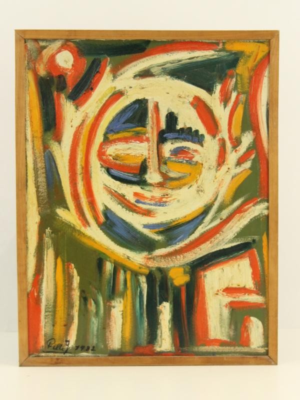 Kleurrijk olieverfschilderij - Jacques Pille (1926-2001)