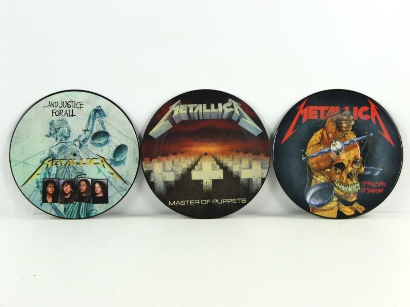 3 losse Metallica Picture Vinyl platen