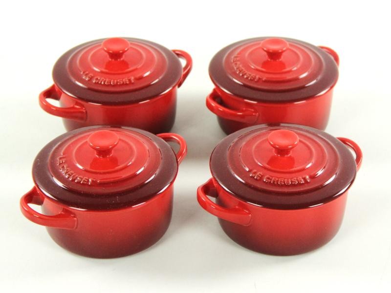 Set 4 rode ministoofpannen - Le Creuset