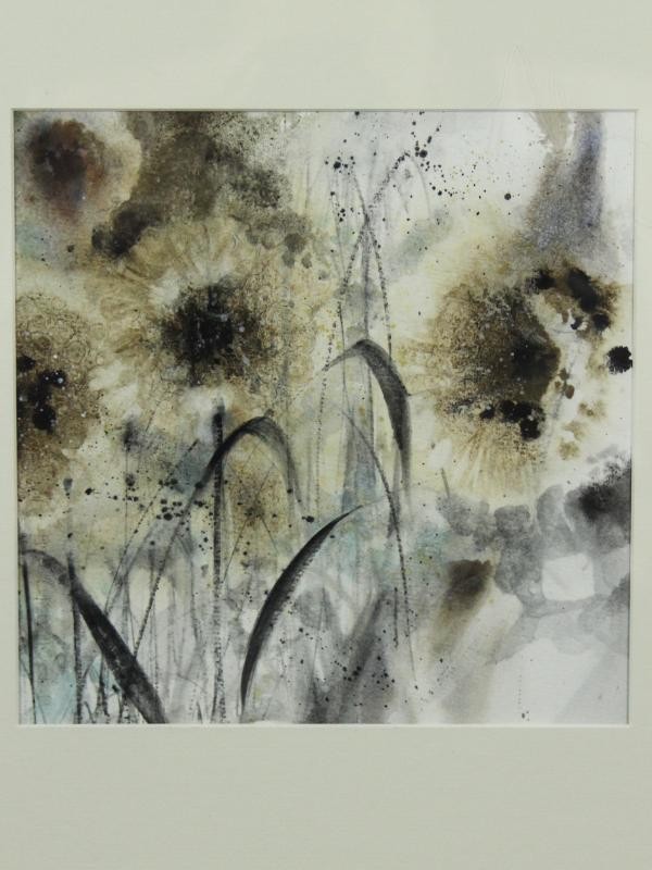 Aquarel met pluizige paardenbloemen - Diane Boilard (°1965)