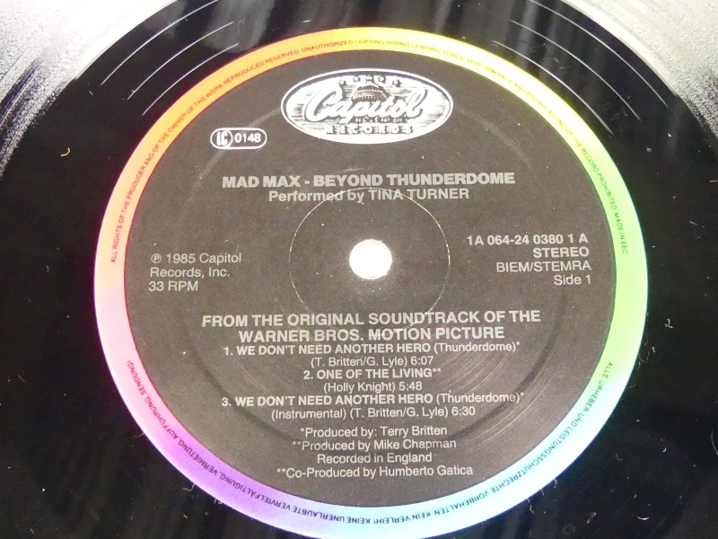 Mad Max Beyond Thunderdome vinyl