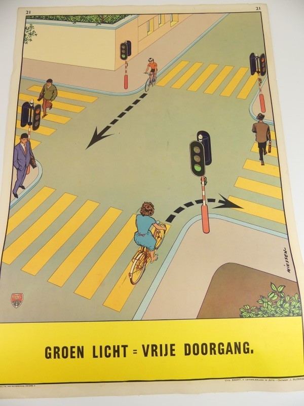 Vintage schoolkaarten - verkeer