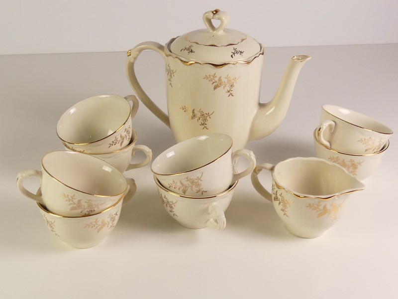 Vintage servies Boch la Louvière bloemmotief