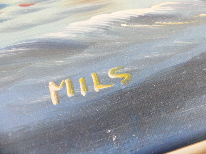 Schilderij - Marine - gesigneerd Mils