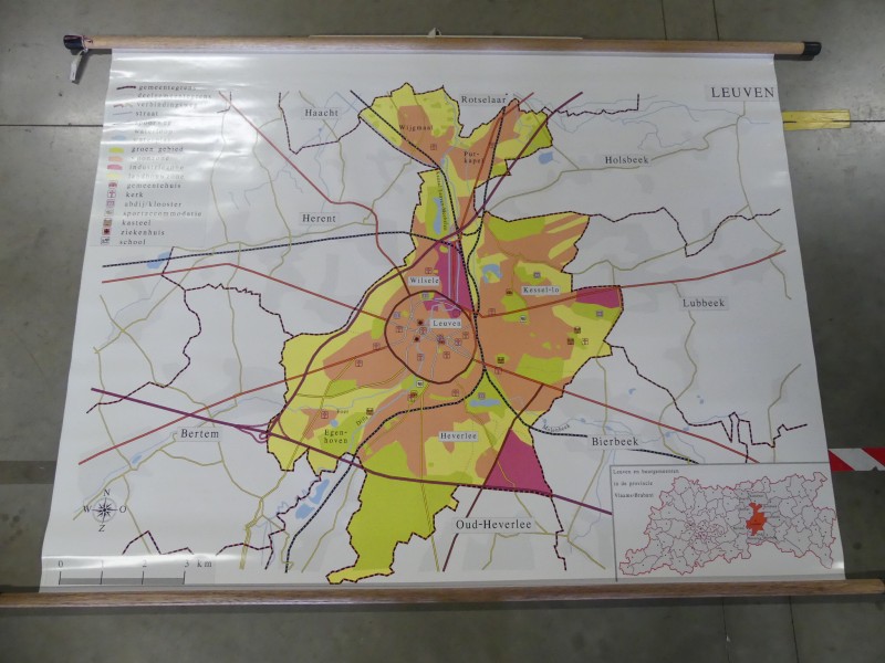 3 schoolkaarten  - Leuven - Brussel en Vlaams Brabant