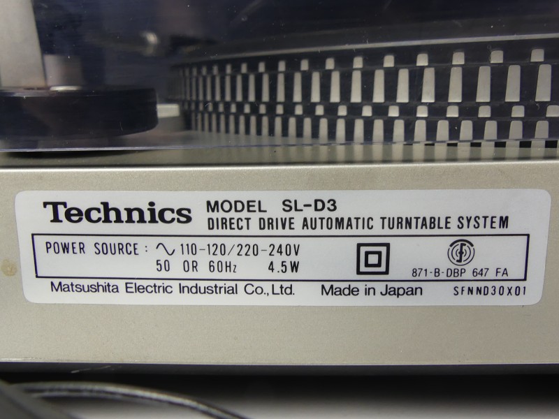 Technics SL-D3 Platenspeler