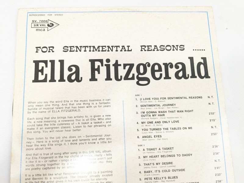 Ella Fitzgerald – For Sentimental Reasons