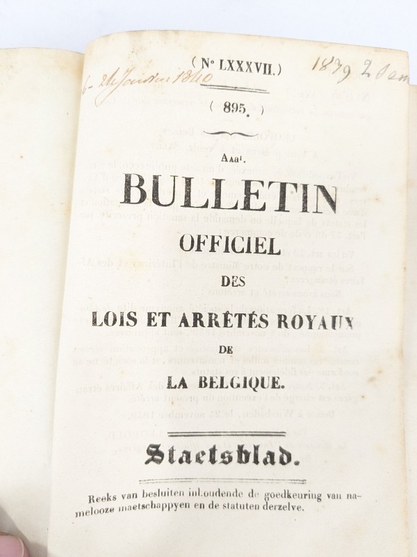 Bulletin officiel des lois et arrêtés royaux de la Belgique [1840]