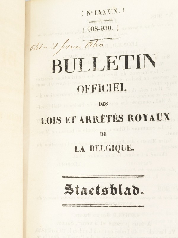 Bulletin officiel des lois et arrêtés royaux de la Belgique [1840]