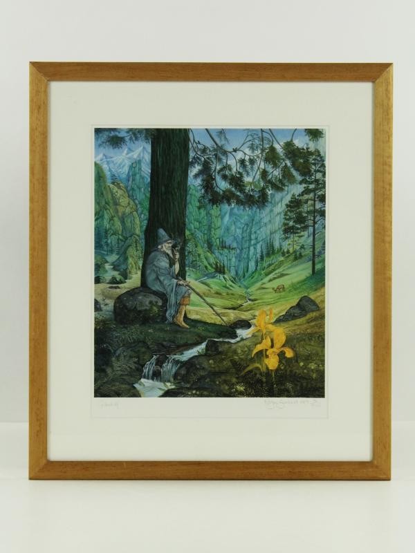 Gelimiteerde print 'Gandalf' - gesigneerd Roger Garland (1950-2017)