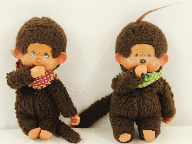 Retro set van 8 Monchhichi aapjes - verschillende thema's