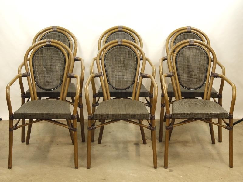 Werzalit, type Paris, 6 stoelen in mokka - zo goed als nieuw!