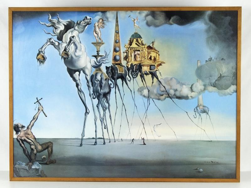 Grote poster 'Verzoeking van de heilige Antonius' naar Salvador Dalí (1904-1989)