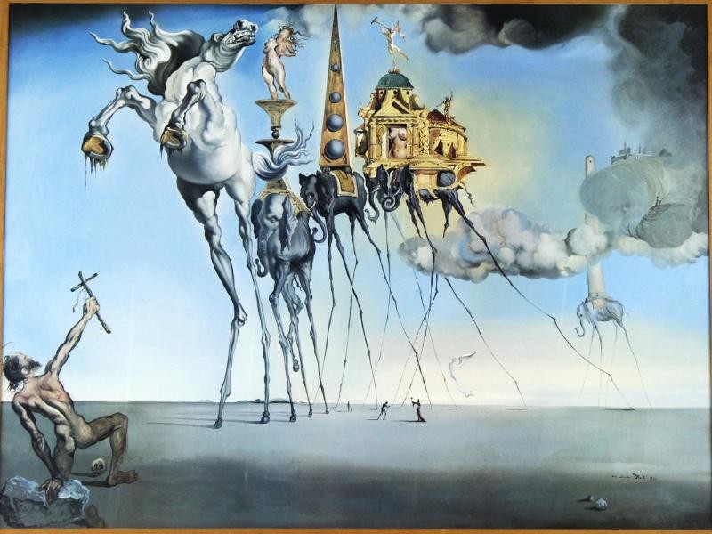 Grote poster 'Verzoeking van de heilige Antonius' naar Salvador Dalí (1904-1989)