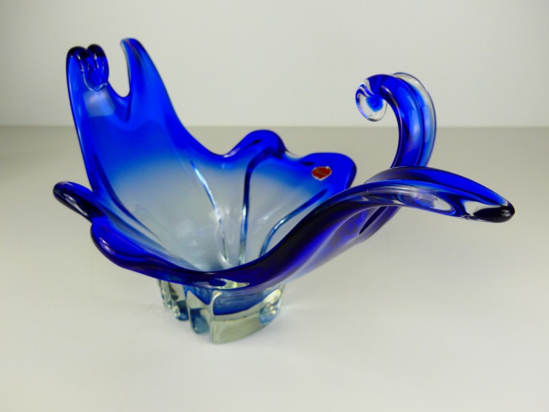 Vintage Blauw Schaal - Murano Italy