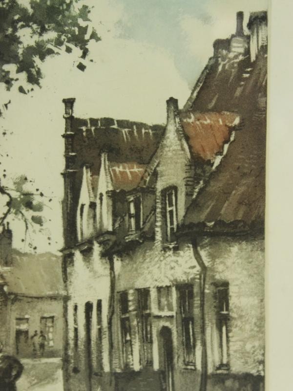 2 Litho's van Prinselijk Begijnhof te Brugge - Roger Hebbelinck (1912-1987)