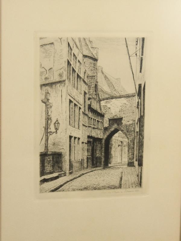 Pieter Verhaert ets 'Rue du Steen à Anvers' 1881