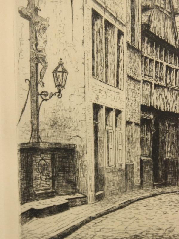 Pieter Verhaert ets 'Rue du Steen à Anvers' 1881