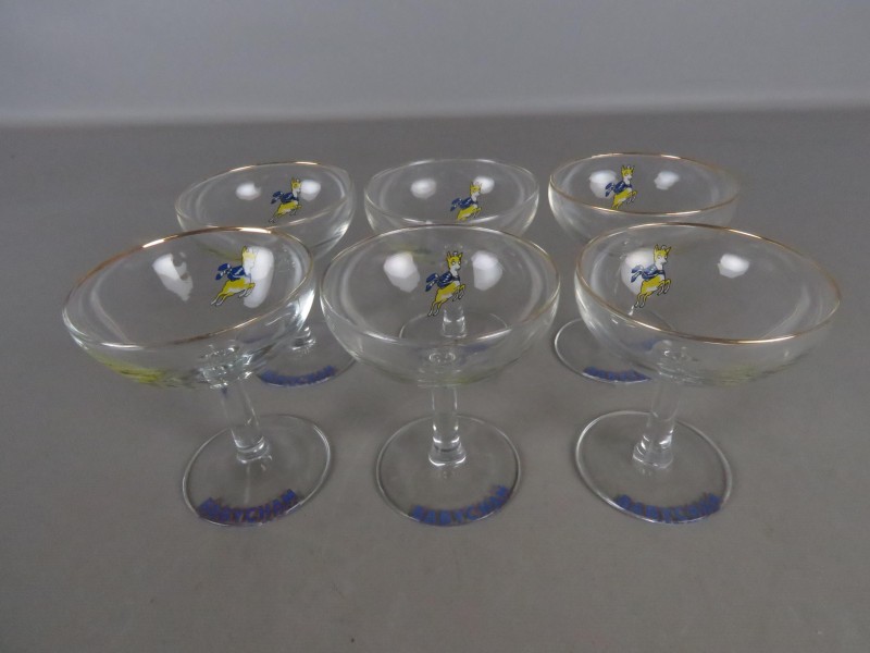 Vintage Babycham champagne glazen