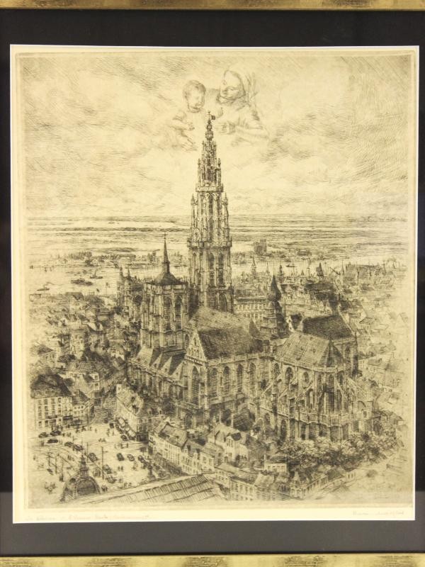 Ets 'De schone O.L. Vrouwkerk' (14/50) - Romain Malfliet (1910-2006)