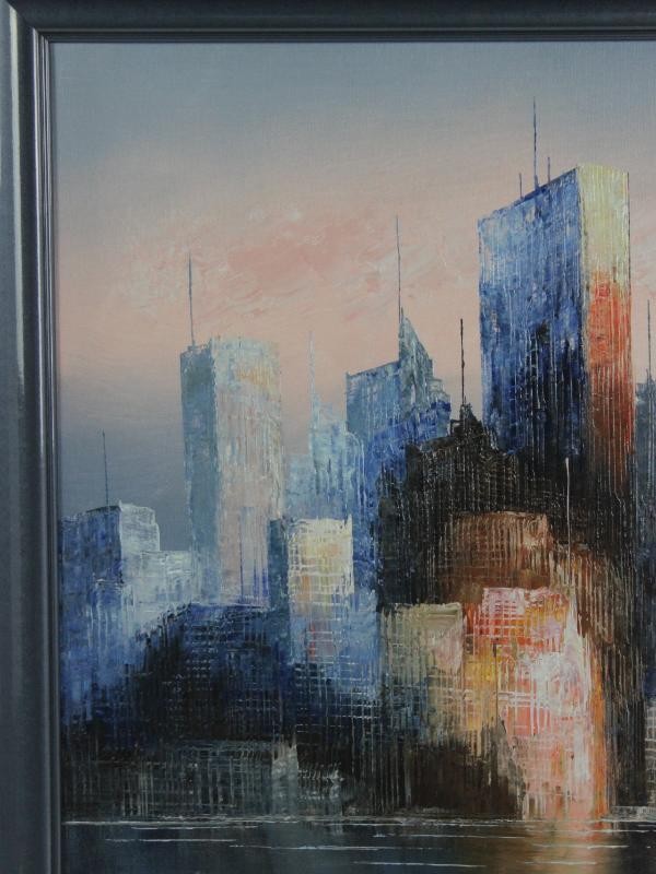 Olieverfschilderij met skyline - James Belton Bonsall (1926–1999)