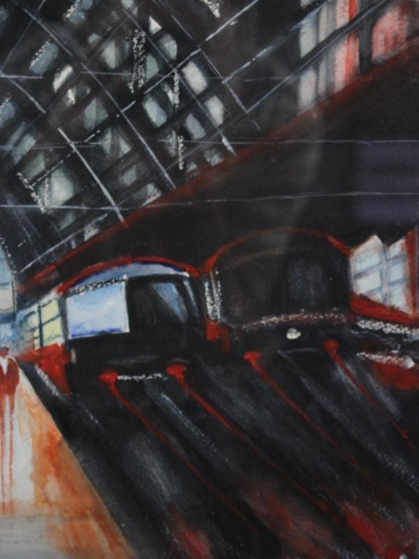 Aquarel 'Centraal Station van Antwerpen' - Rik Vendelmans